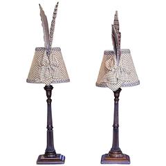 Pair of Edwardian Mahogany Candlesticks