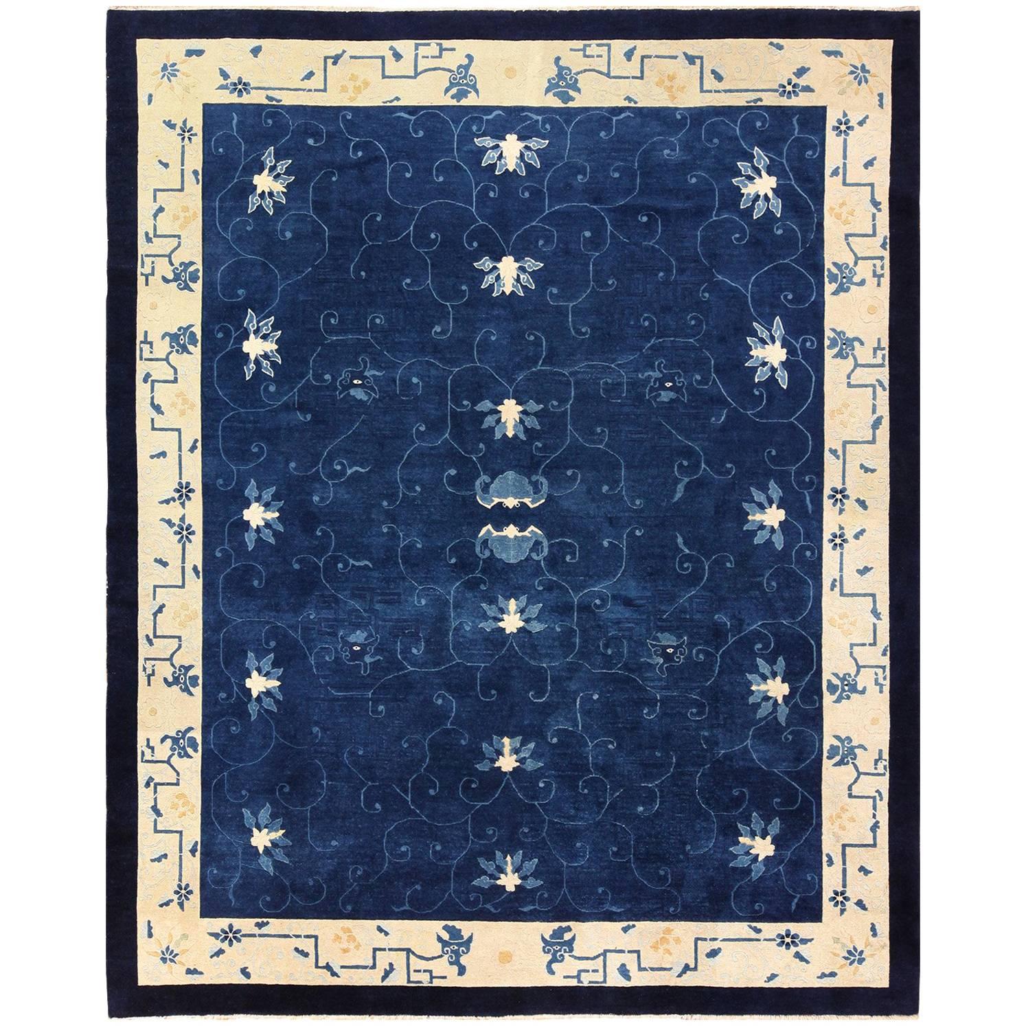 Pair of Blue Antique Chinese Rugs For Sale at 1stdibs