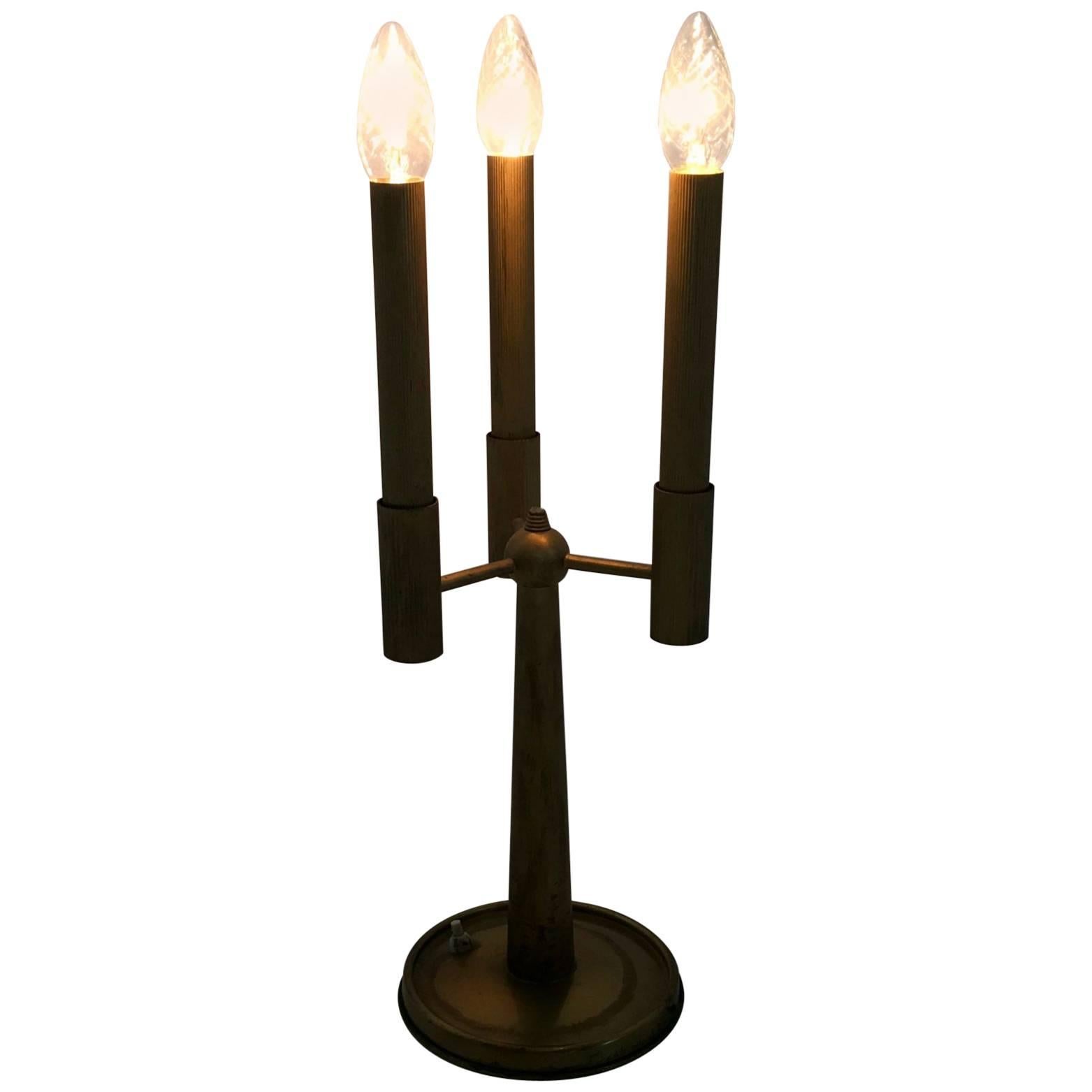 Made in Italy, 1950s.
It features a brass structure. 
This is a vintage item, therefore it might show slight traces of use, but it has no dents and can be considered as is in good original condition.

Measures: Diameter 17
Height 47 cm.

Order it