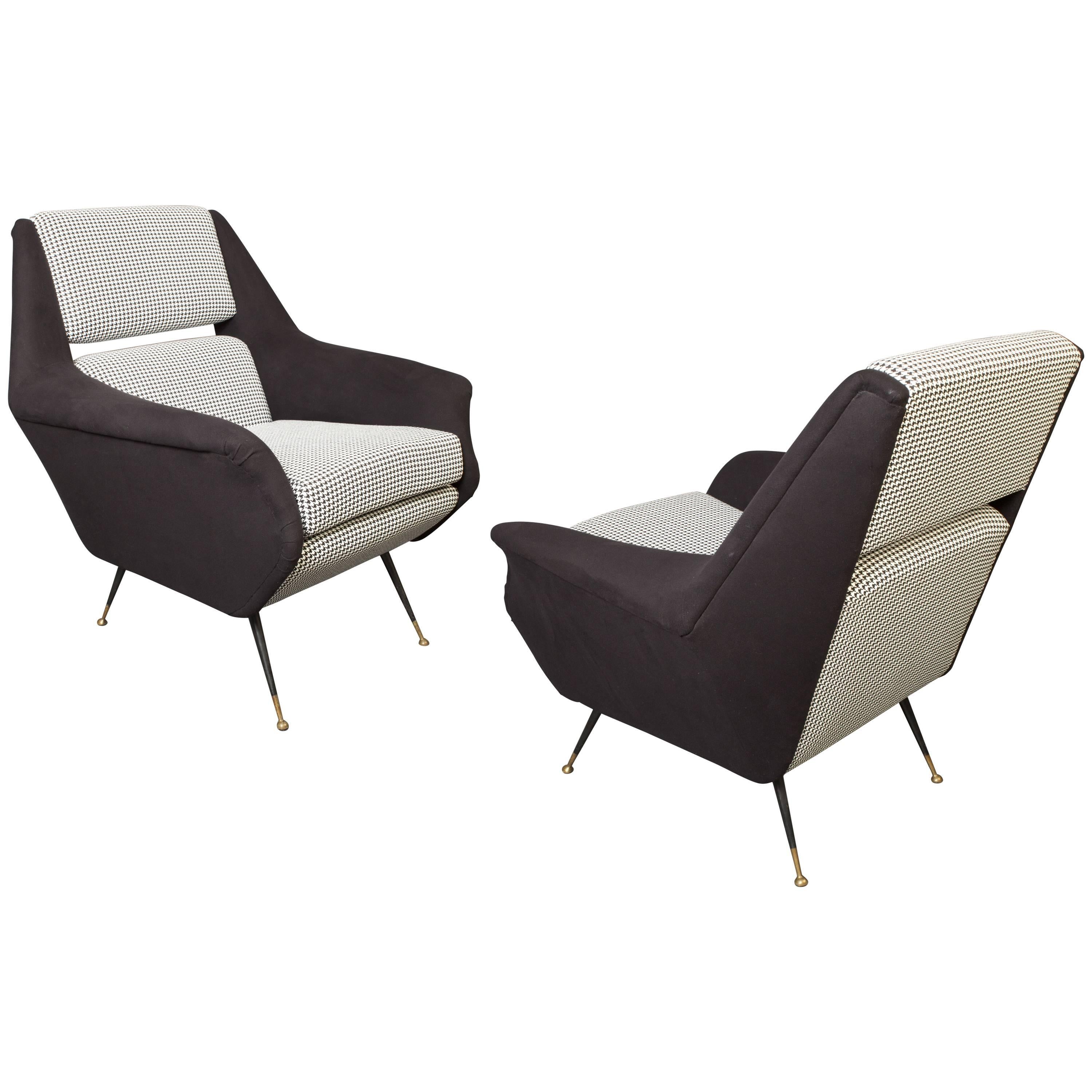 Pair of 20th Century Italian Armchairs, 1960s For Sale