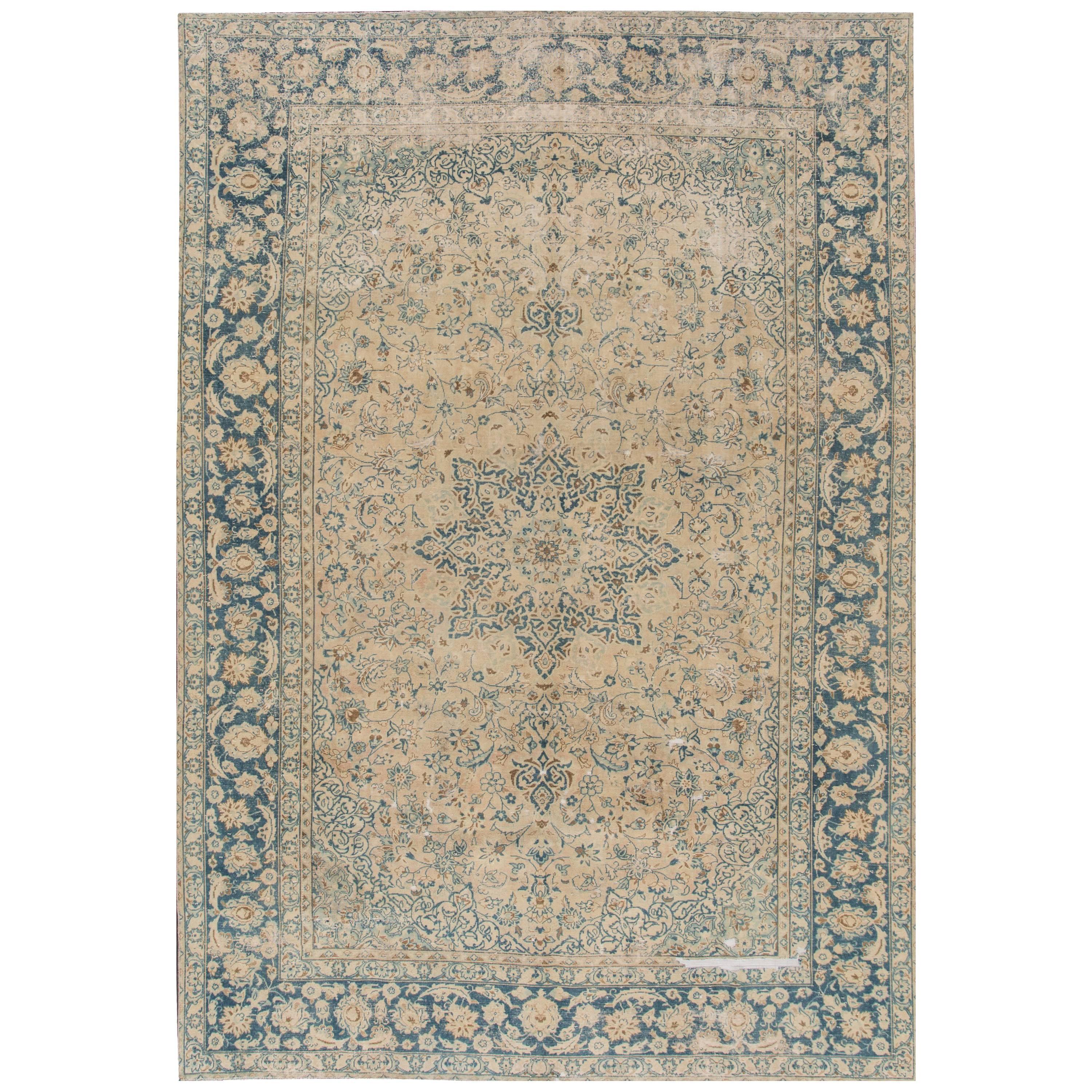 Simply Beautiful Distressed Tabriz Rug For Sale