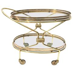Decorative French Oval Drinks Cart, 1950s