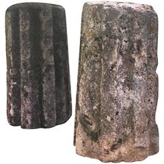 Rare Pair of 18th Century French Stone Cannelle Gate Piers 3