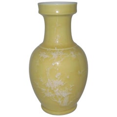 Vintage Chinese Gelbe Glasur Porzellan Vase