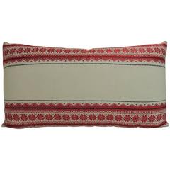 Vintage Ukrainian Woven Textile Bolster Decorative Pillow 12
