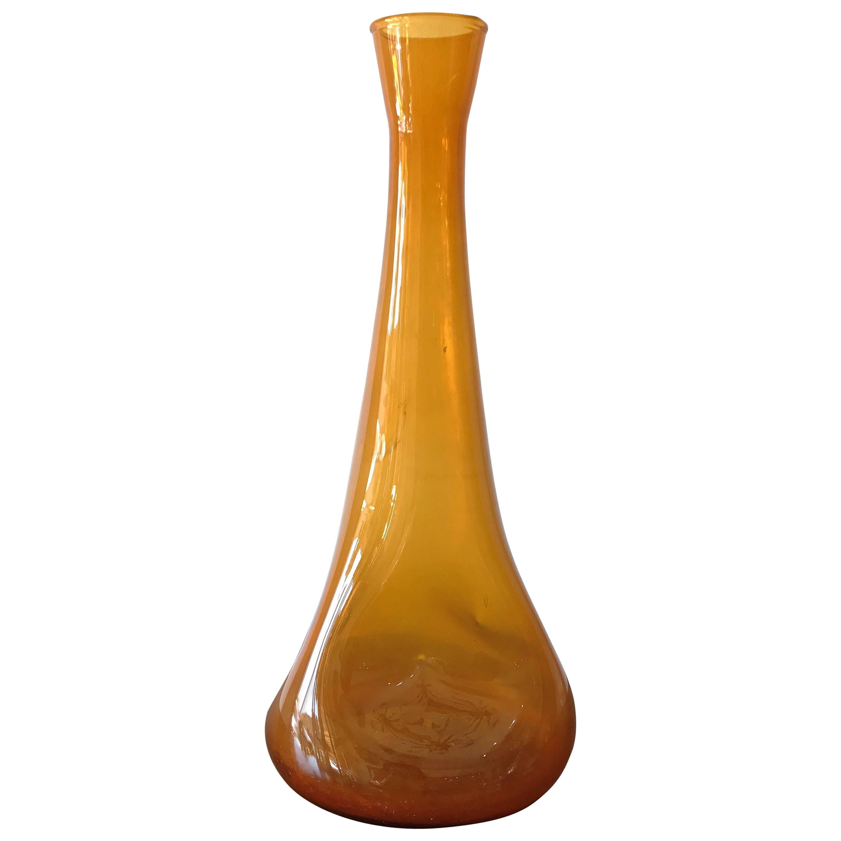 Murano Glass Vase, Orange, 20th Century at 1stDibs