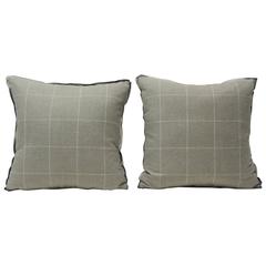 Pair of Vintage Loro Piana Cashmere Decorative Double-Sided Pillows