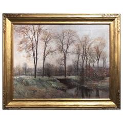 Edward Wilbur Dean Hamilton Oil Painting of the Fens, Boston Massachusetts 11
