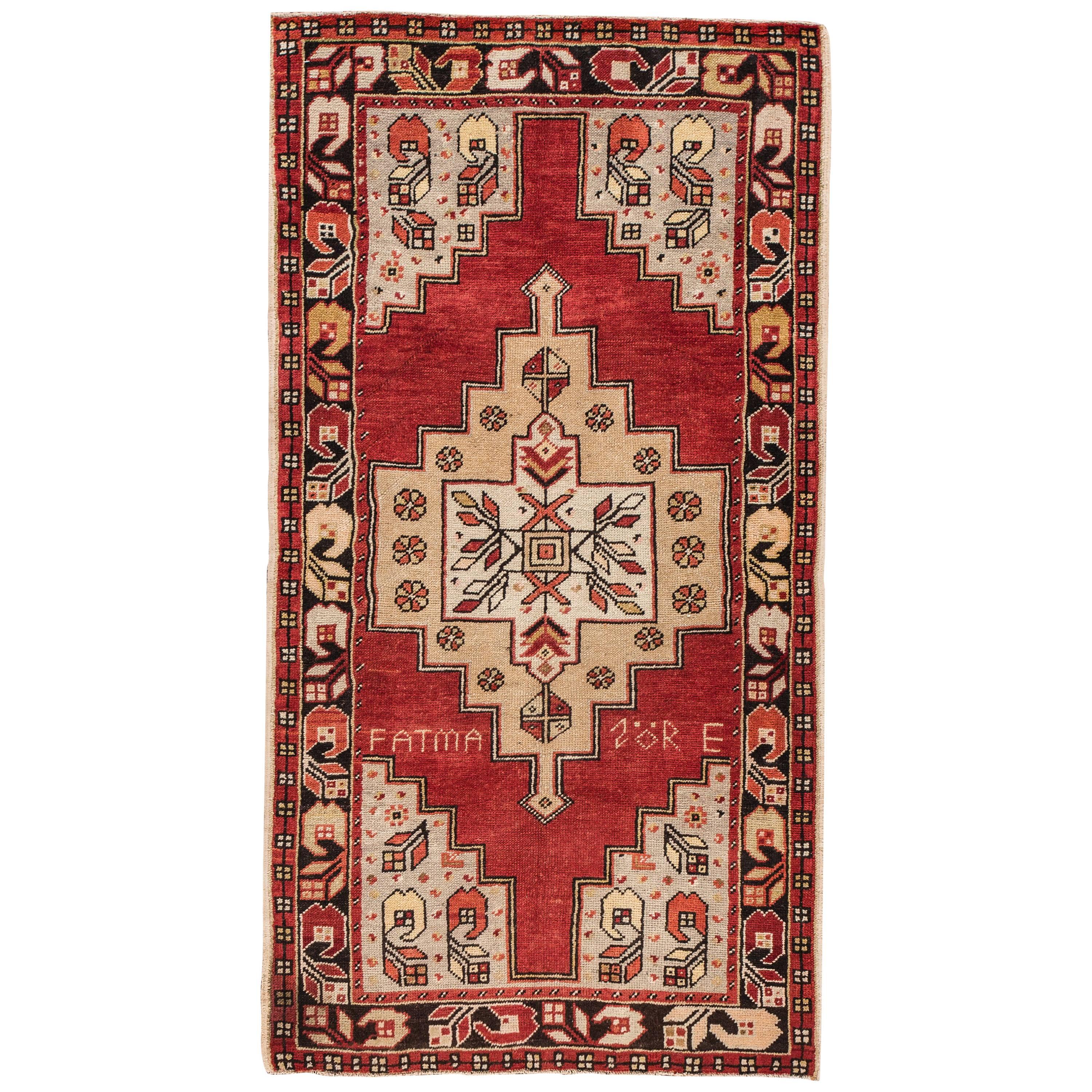 Anatolischer Teppich im Vintage-Stil, 1,83 m x 1,83 m