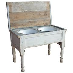 Antique European Double Sink Table