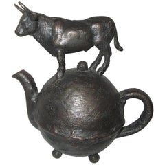 South African Artist Henk Serfontein Bronze "Balancing Bull", 2004