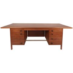 Impressive Mid-Century Modern Walnut Executive Desk by Dunbar 11