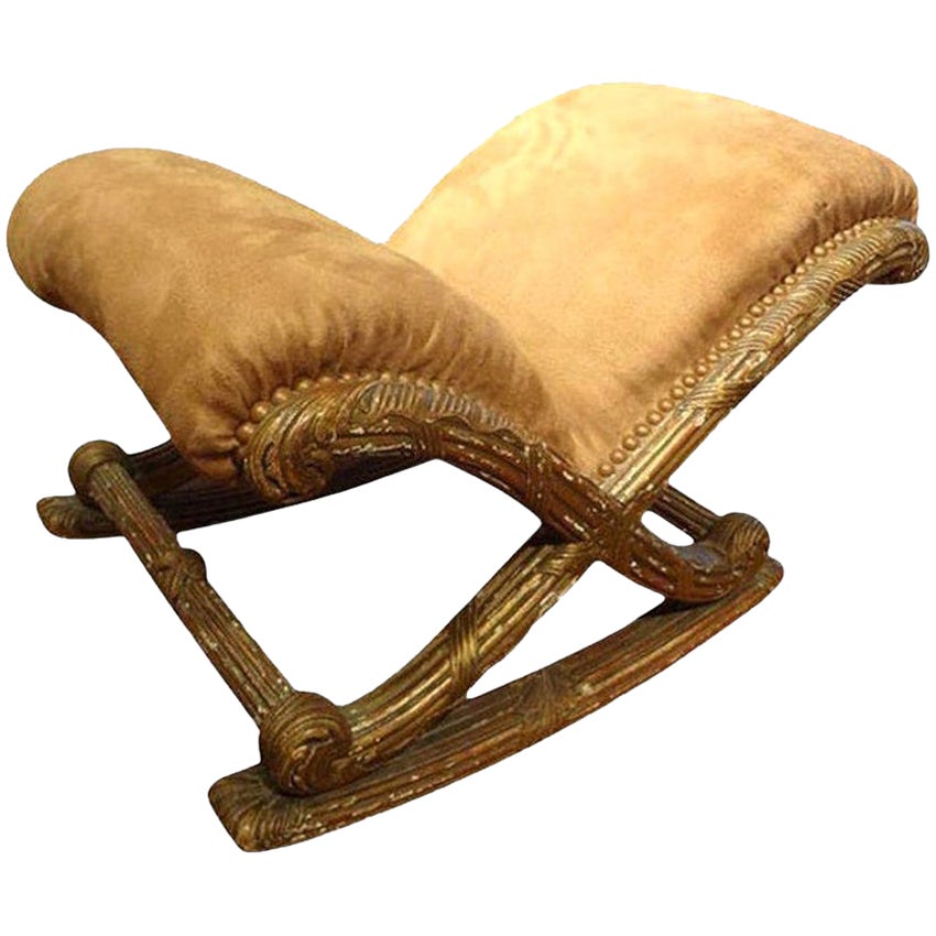 19th Century French Louis XVI Style Giltwood Footstool