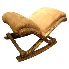 19th Century French Louis XVI Style Giltwood Footstool