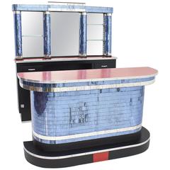 American Art Deco Bar with More Than 4,700 Mirror Plates, New York, 1930s