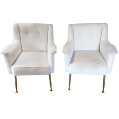 Ultra Chic Pair of Mid-Century Modern Italian Lounge Club Chairs