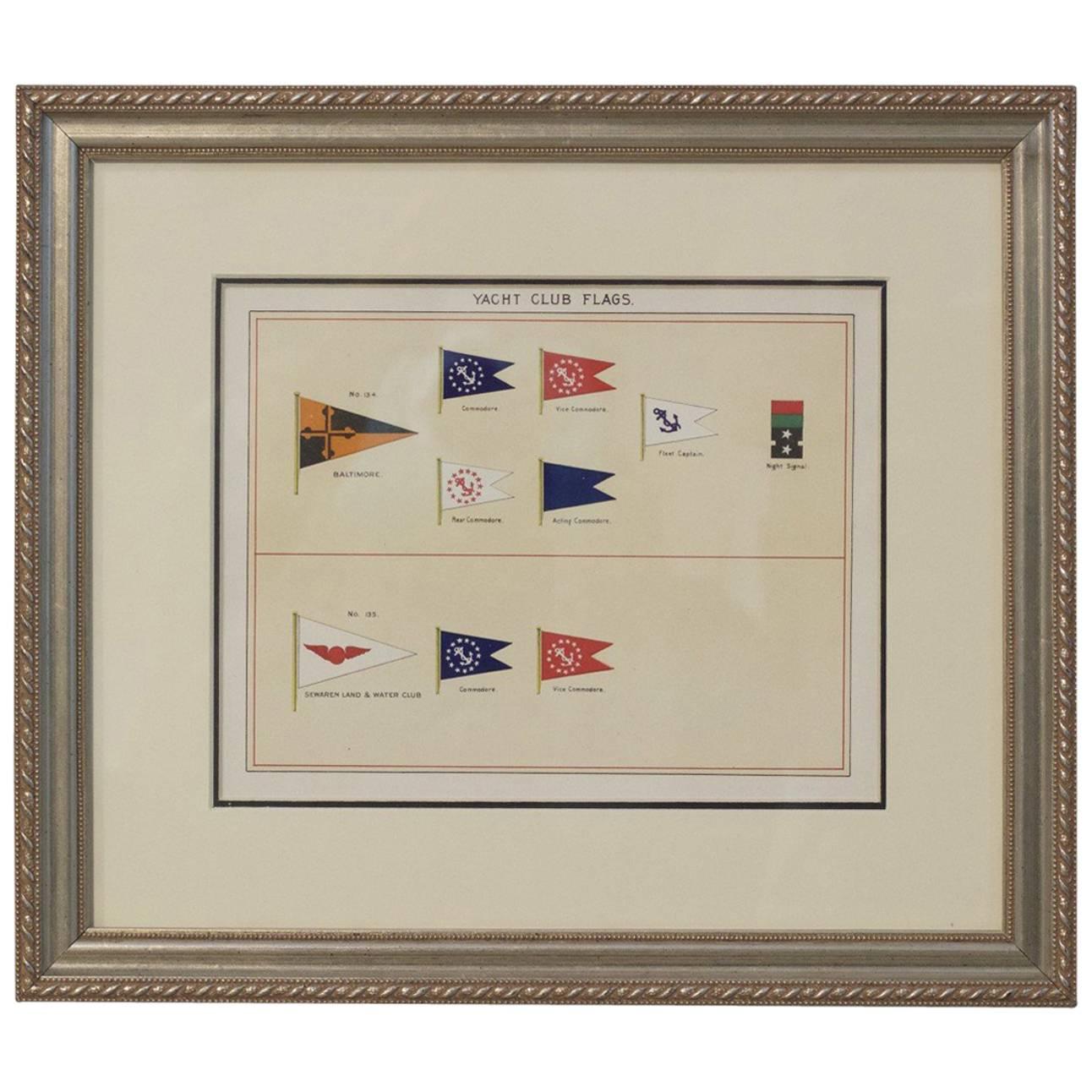 Framed Original Page of Yacht Clubs from Lloyd's Register, circa 1938