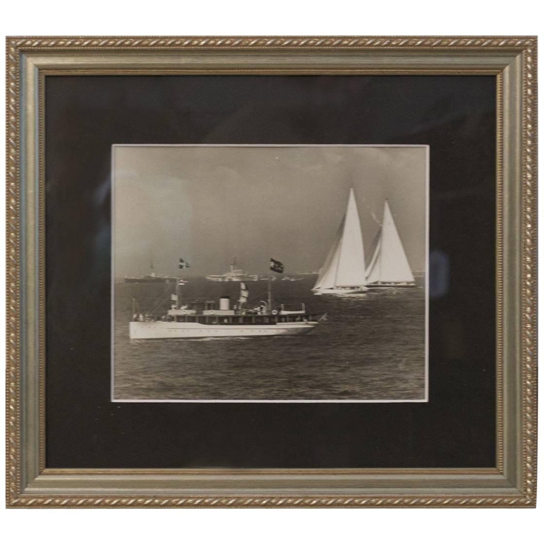 Original Press Photo Showing America's Cup Yachts Ranger and Endeavour II
