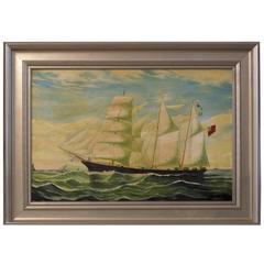 Oil Canvas of Clipper Ship