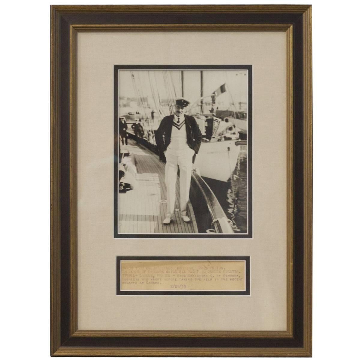 Original Press Photo Showing King of Denmark For Sale