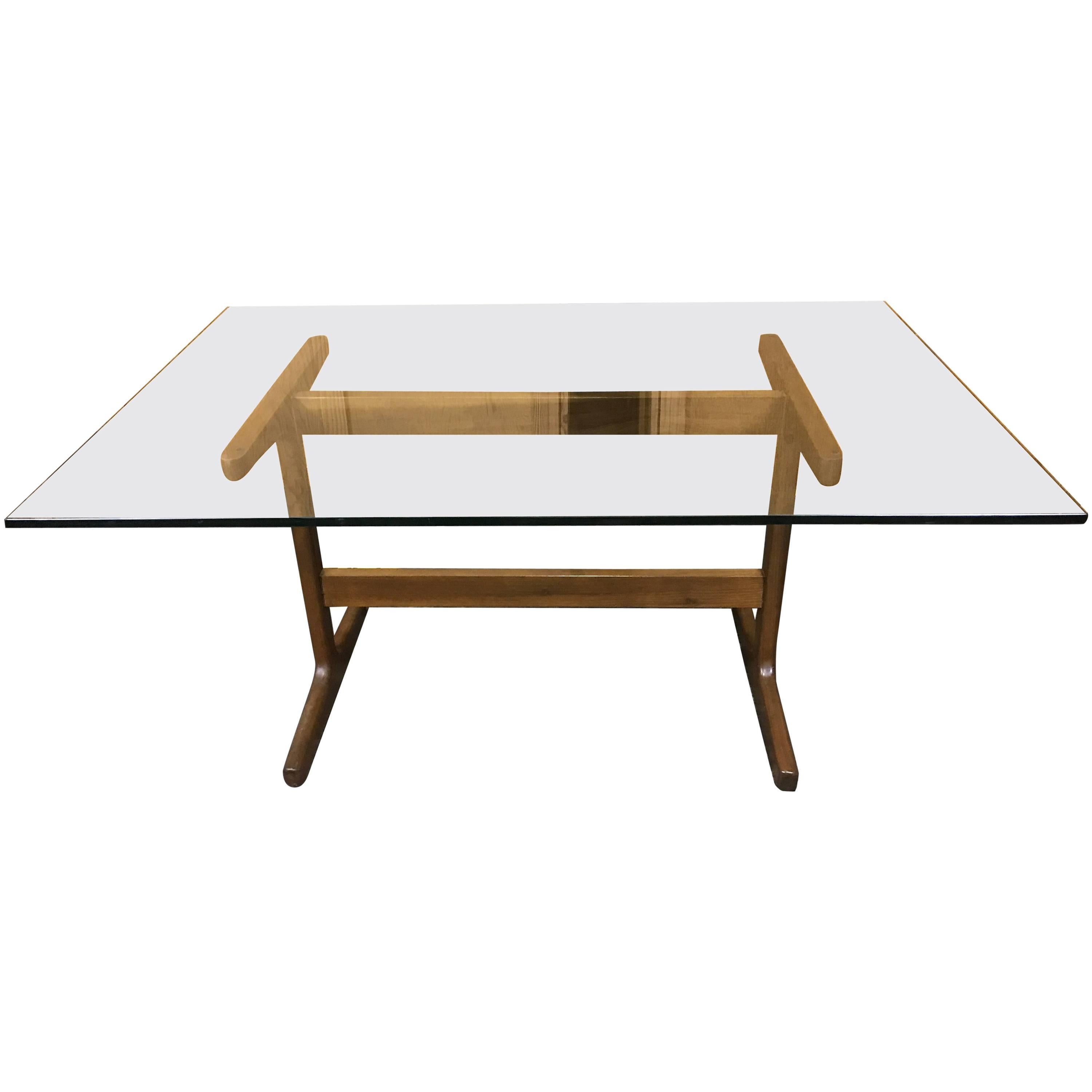 Danish Modern Teak Trestle Table BASE, in the style of Finn Juhl