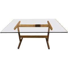 Danish Modern Teak Trestle Table BASE, in the style of Finn Juhl 9