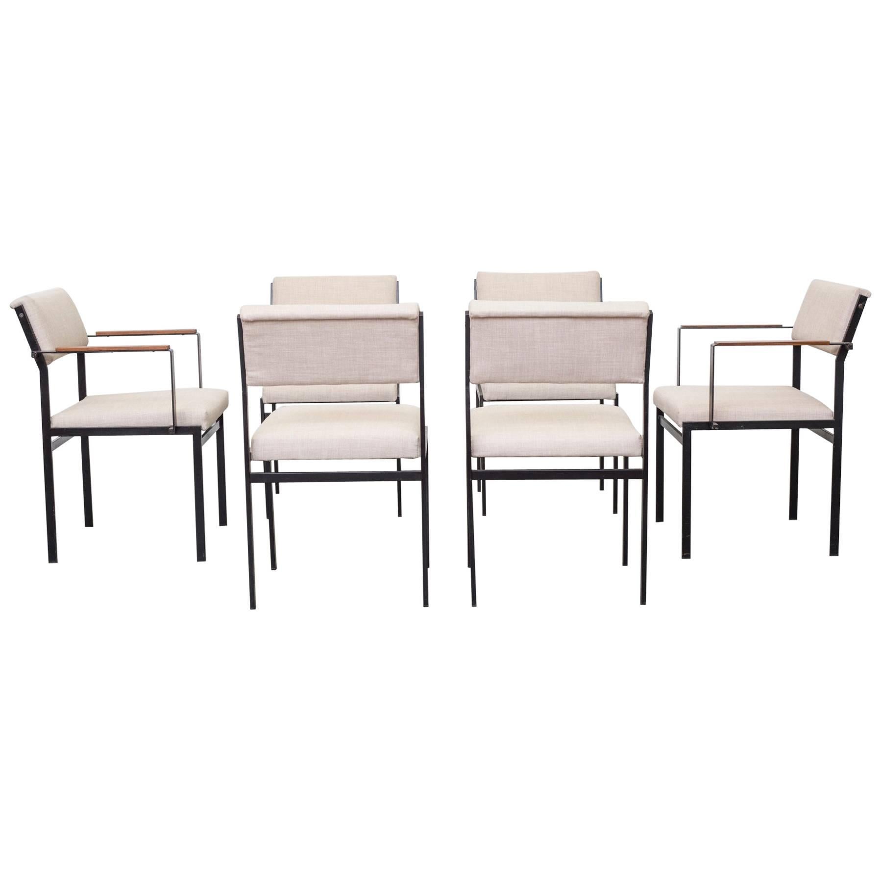 Rare Set of Six Cees Braakman Japanese Series Dining Chairs