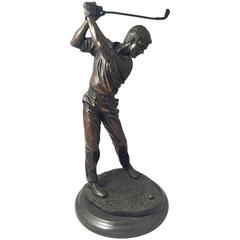 French Figural Bronze of a Golfer on a Marble Base 7