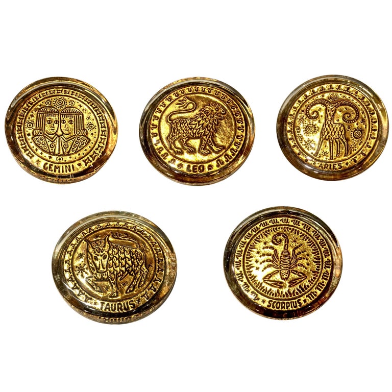 Mid-20th Century Venetian Zodiac Paperweights at 1stDibs