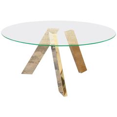 Roche Bobois Dining Table with Mirrored Chrome Legs, 1980s