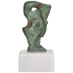 Sculpture abstraite en bronze Heriberto Juarez:: moderne du milieu du siècle:: avec base en marbre