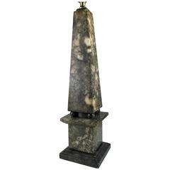 Retro Marble Obelisk Table Lamp, 1930s