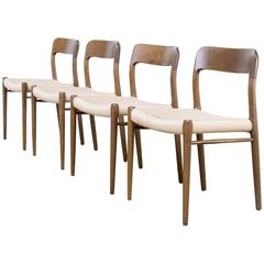 1960s Niels O. Møller Model 75 Dining Chairs for J.L. Møllers, Set or Four