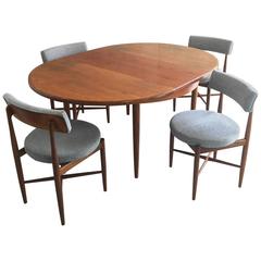 Vintage 1970's G Plan Extendable Dining Table and Four Dining Chairs