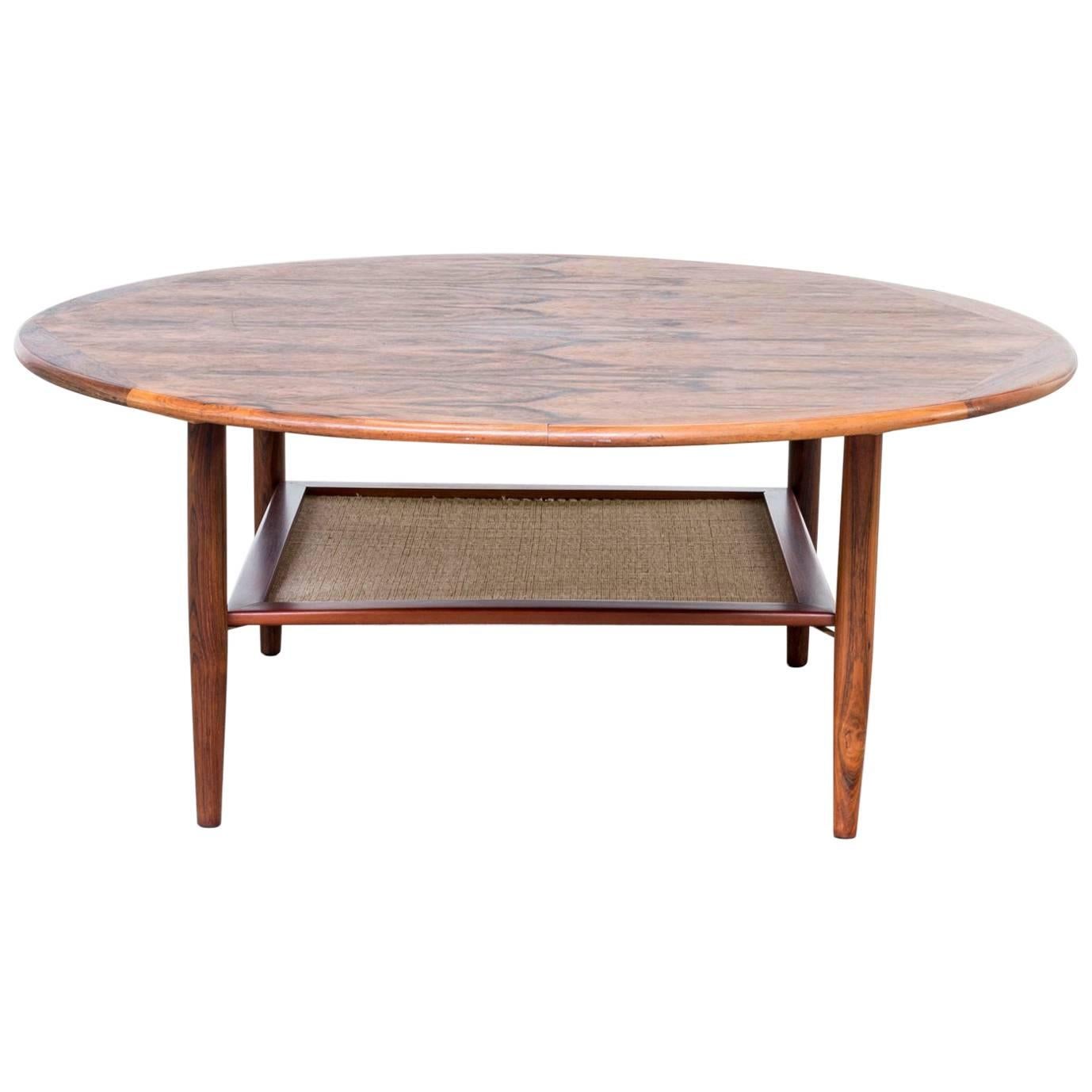 1970s Rosewood Round Coffee Table, Attributed to Peter Hvidt for France & Son For Sale
