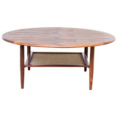 1970s Rosewood Round Coffee Table, Attributed to Peter Hvidt for France & Son