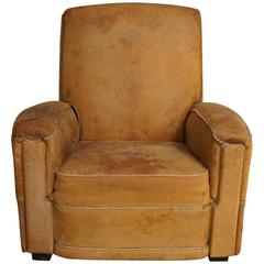 Vintage French Leather Club Chair, 1950s 8