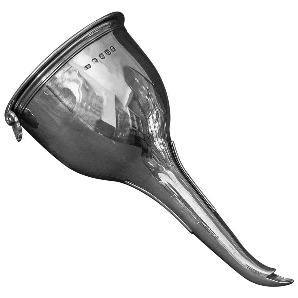 Antique English George III Sterling Silver Wine Funnel by Solomon Hougham For Sale