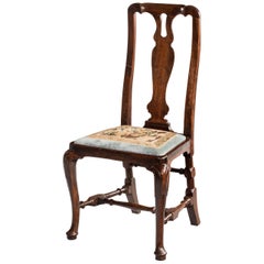 Queen Anne Period Walnut Single Chair of Elegant Shape