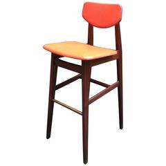 Jens Risom Walnut Stool 4