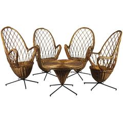 Vintage Set in Rattan, 1950