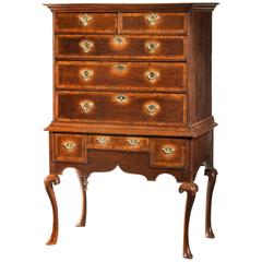 Mid-18th Century Oak Tallboy or Chest on Chest on Carved Supports 4