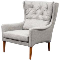 Large 1960s Wing Chair, Carl Straub