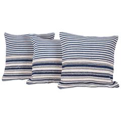 Indigo Cotton Jajim Pillows Made Out of a Early 20th Century North Persian Jajim 5