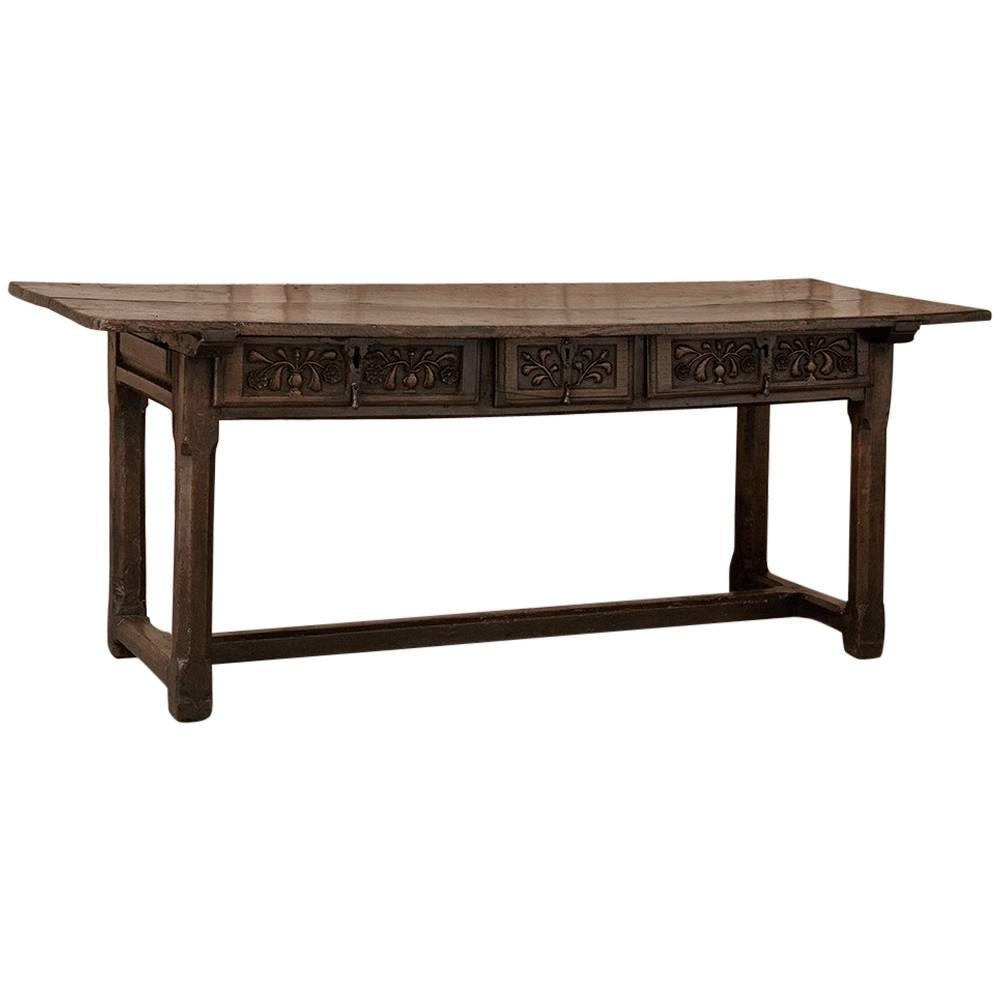 Antique 17th Century Spanish Renaissance Desk/Console Table, Circa 1680