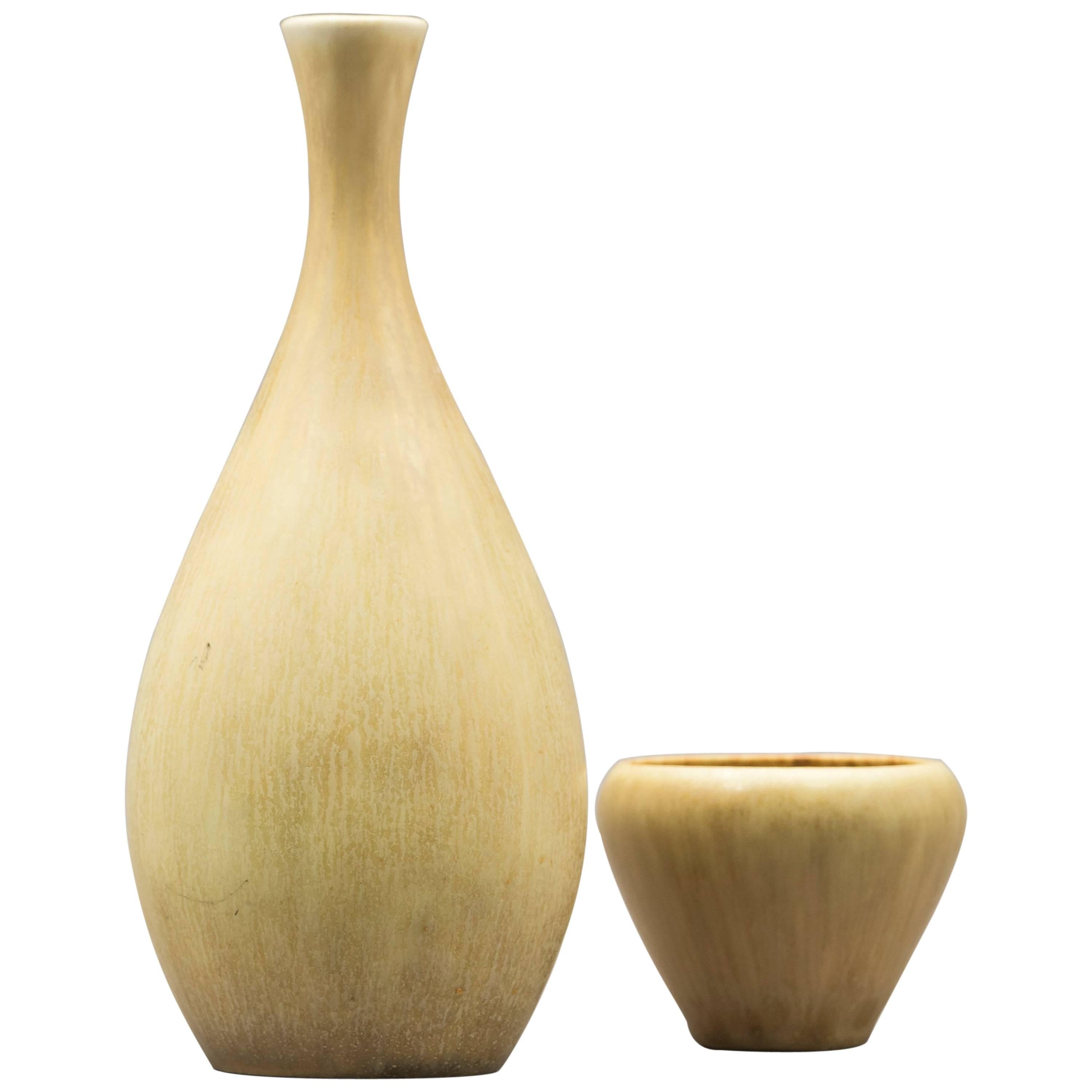 Vase and Small Pot by Carl-Harry Stålhane, Sweden  For Sale