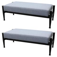Pair of Black Lacquered Benches from Early 1960s