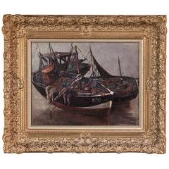 Antique Framed Oil Painting on Canvas by Isidor Saeys, circa 1940s 10