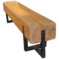 Reclaimed Pine Beam Beach on Steel Base