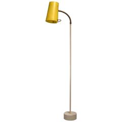 Scandinavian Modern Floor Lamp with Yellow Plexiglass Adjustable Shade, 1950s 8